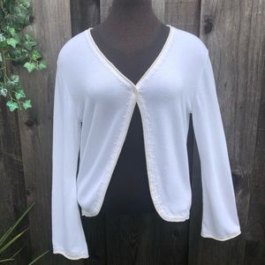 J. Jill Open Front Cardigan Cotton Bell Sleeves M